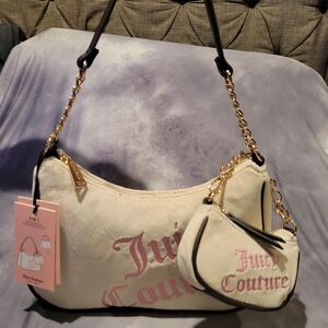 Juicy Couture Cream and Pink Shoulder Bag Set